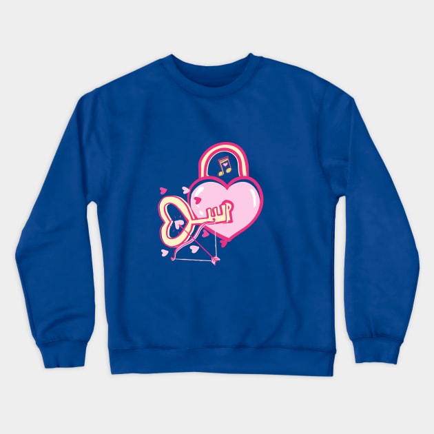 Heart Shaped Lock And Key Crewneck Sweatshirt by Mr.Dom store